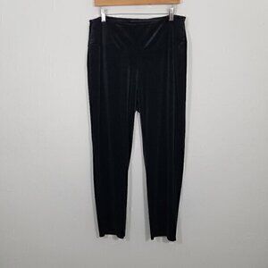 J. Jill Wearever Collection Slim Ankle Pull-On Velvet Pants Stretch Black 1X